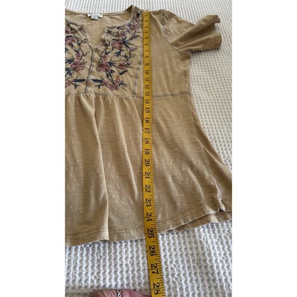 Sundance Yellow Embroidered Top Peasant Cottagecore Boho Floral Size M - Picture 7 of 7